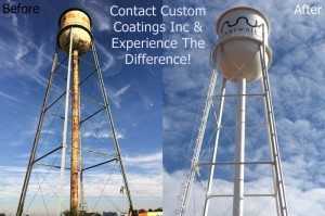 Elevated Water Tower Painting - Custom Coatings Inc