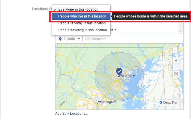 Facebook Ad Targeting For User Location