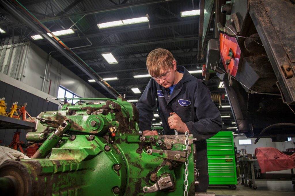 student using tools